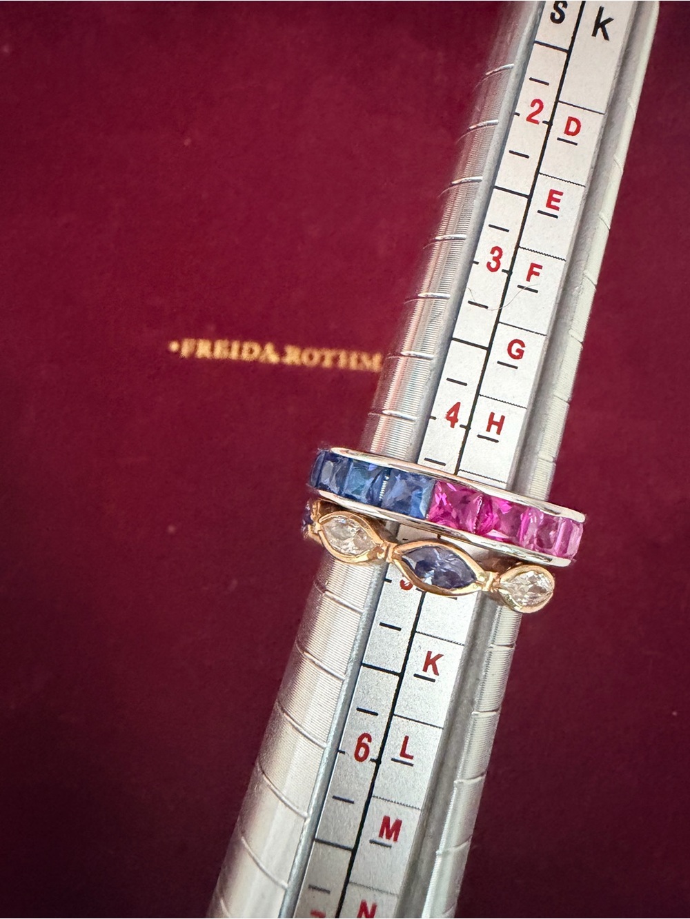 2 Multi-Color Freida Rothman Vault Eternity Band Stacking Rings - Size 5